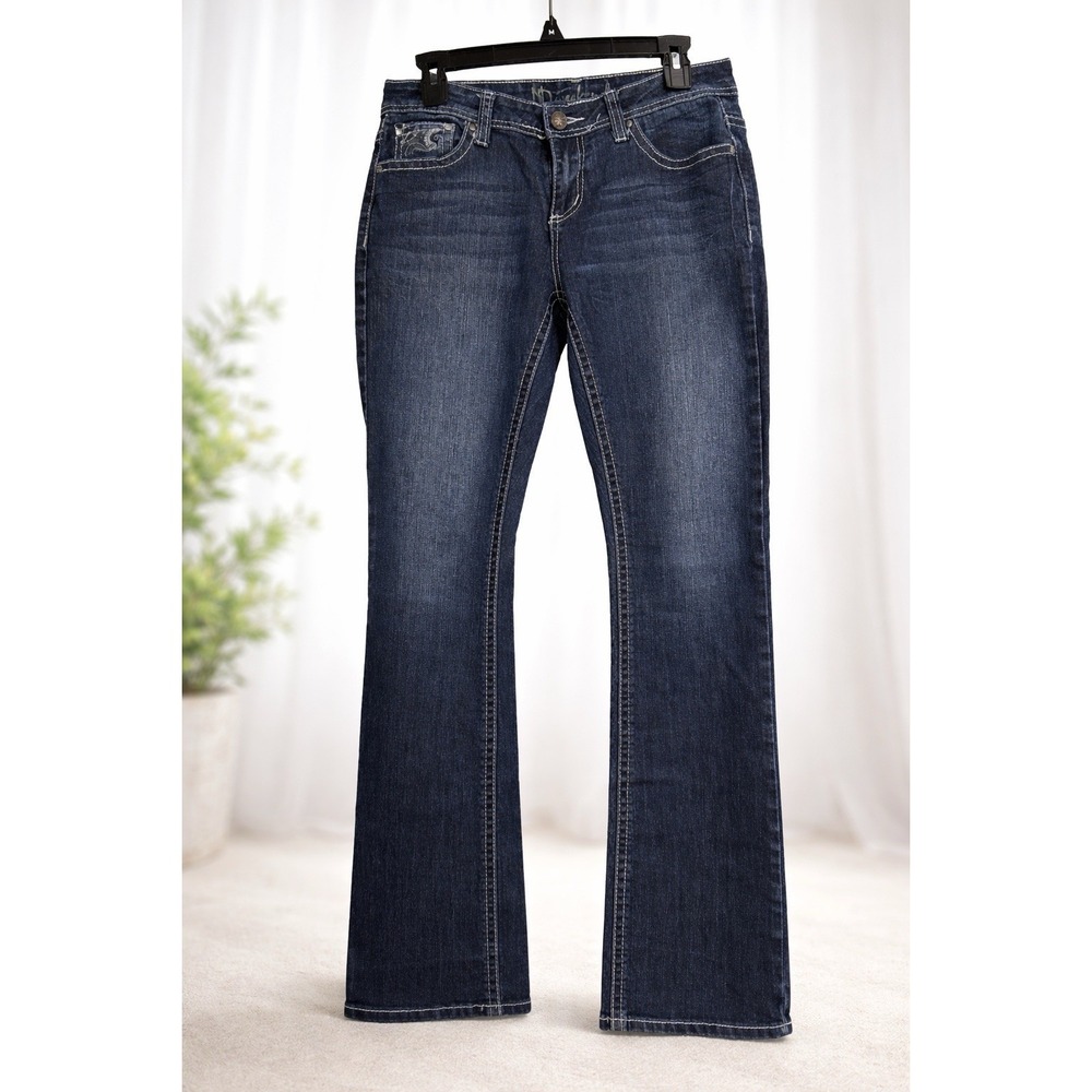 ND Weekend Women's Bootcut Jeans Blue Embroidered Stretch Denim 5-Pocket Size 8